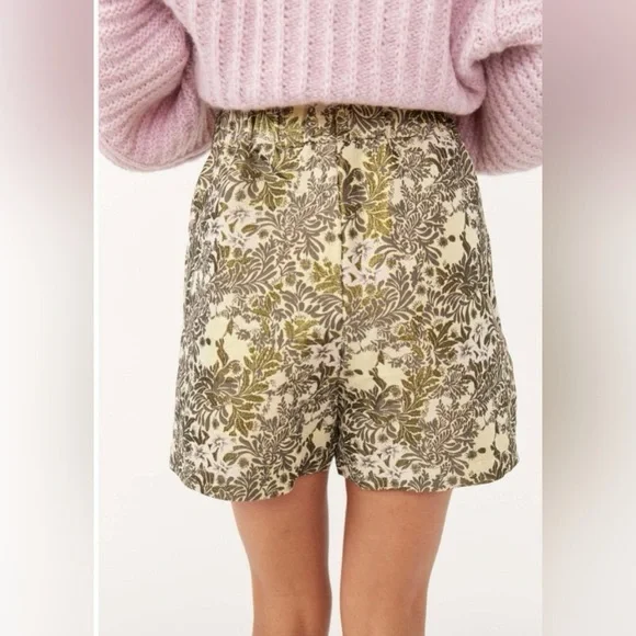 Free People Shine Like a Shorty in Jacquard Gold Combo - Size Medium - Picture 2 of 8